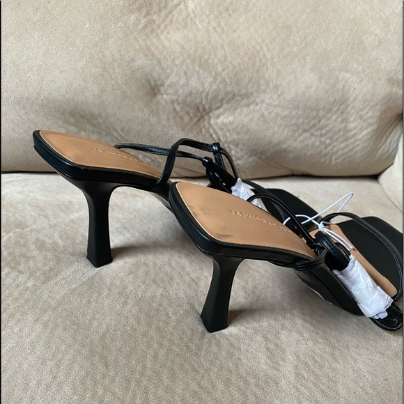 Women's wide fit black strappy sandal heels - Picture 2 of 7